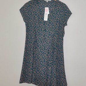 Allison & Kelly Green Heart Blouse Large NWT